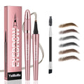 4-Tip Eyebrow Pen, Professional Makeup, 24Hr Wear, Waterproof, 6 Colors Available, Hair-Like Strokes, Rose Gold (2#Dark Coffee)