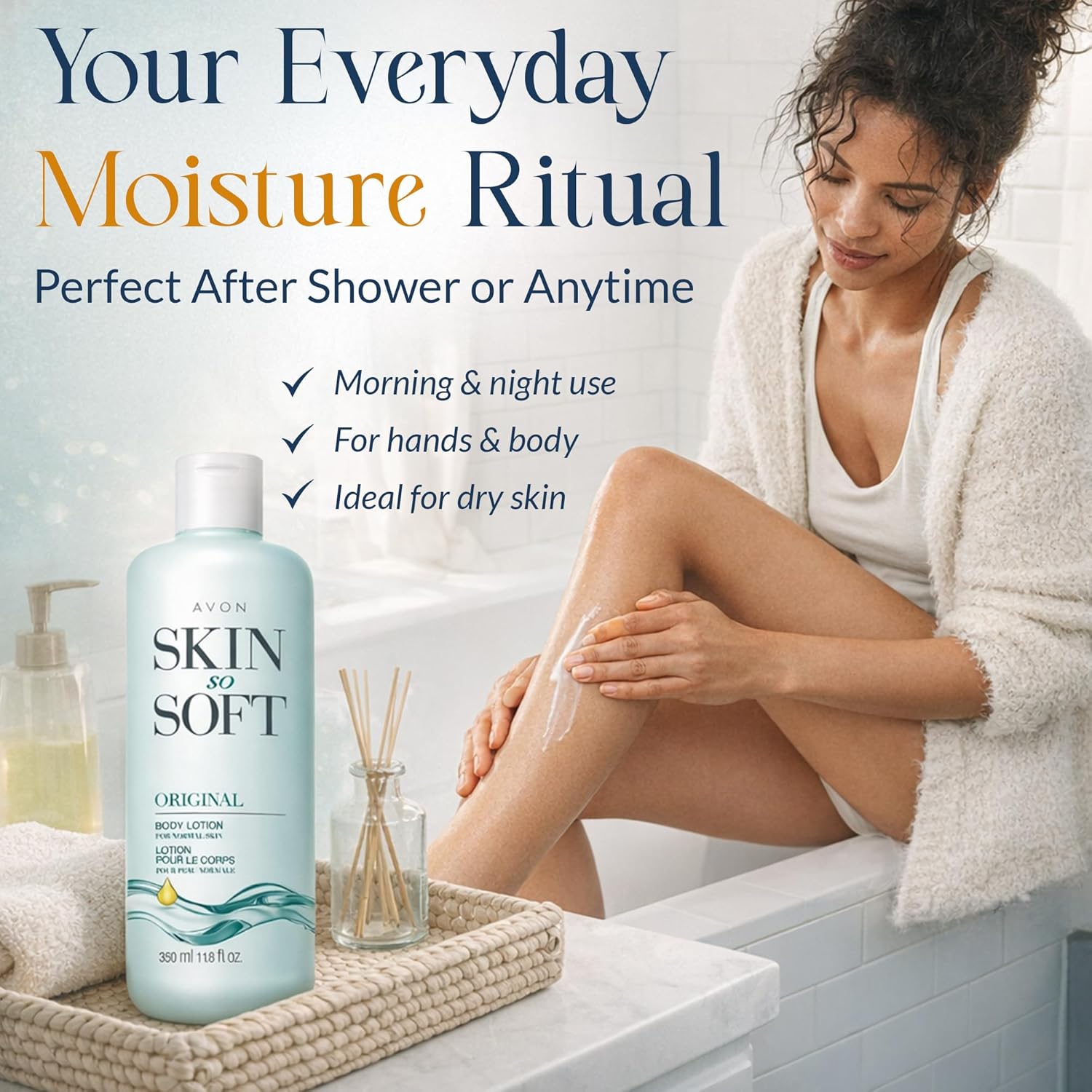 AVON Skin So Soft Original Body Lotion for Women, Paraben-Free Moisturizing Hand and Body Lotion for Dry Skin with Jojoba Oil, Non-Greasy Lightweight Body Moisturizer, 24-Hour Hydration, 11.8 fl oz