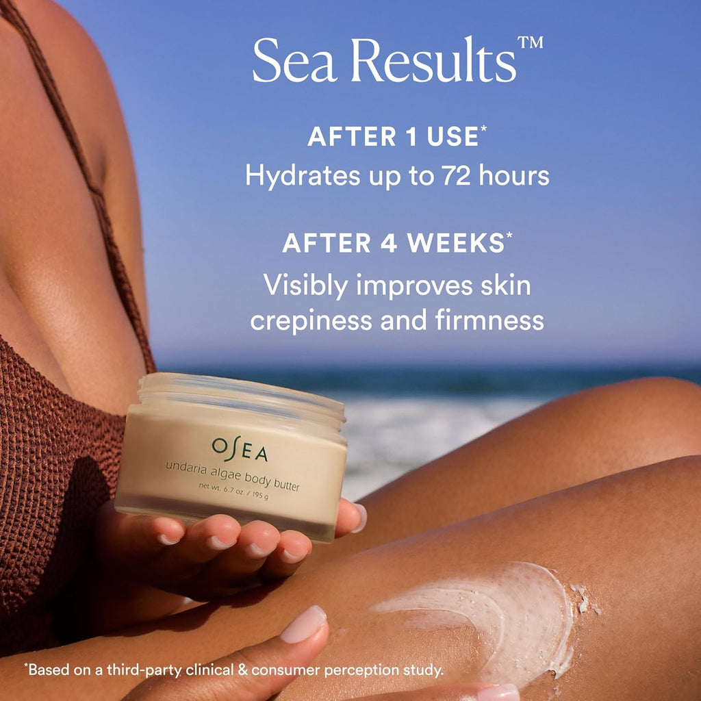 OSEA Undaria Algae™ Body Butter 6.7 oz - For Dry Skin - Ultra Hydrating Whipped Shea Butter + Ceramides - Vegan Skincare & Clean Bodycare - Thick Body Cream - For Extremely Dry Crepey Skin